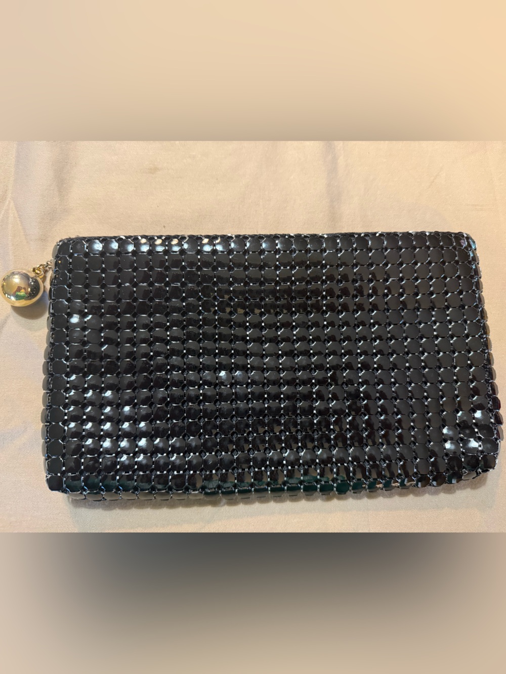 Vintage Black Metal Mesh Clutch